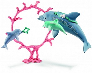 Набор фигурок - Мама дельфин с детенышами (Schleich, 41463k)